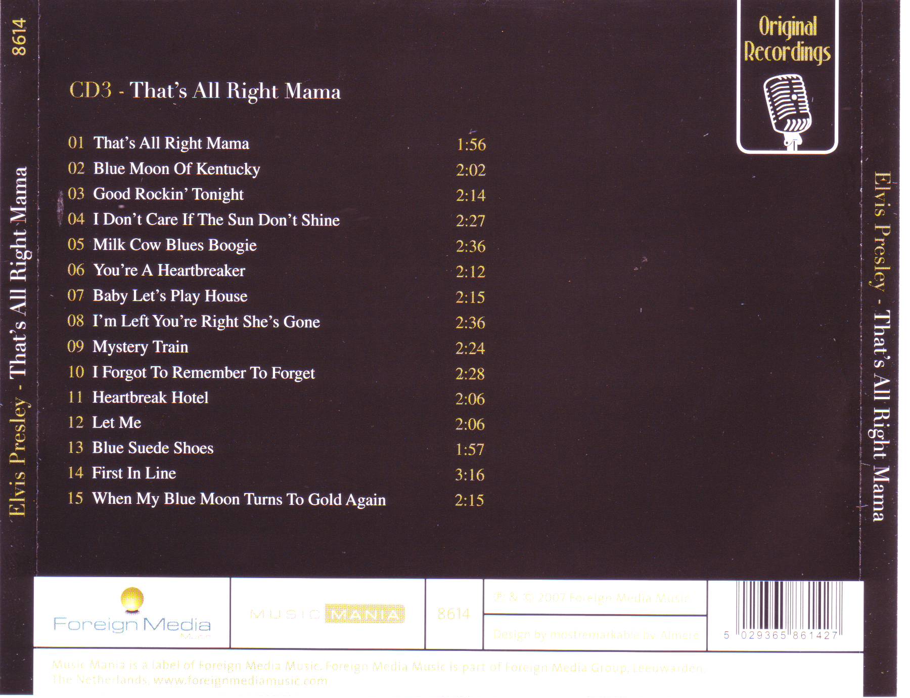 Elvis Presley  Early Years Cd 3  Thats All Right Mama : Back